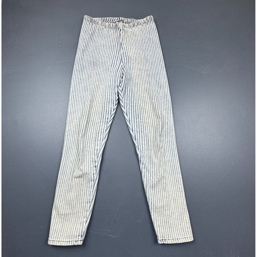 Lorenz Venice Co Pants Women's Small Striped Blue White High Waist Retro Stretch
